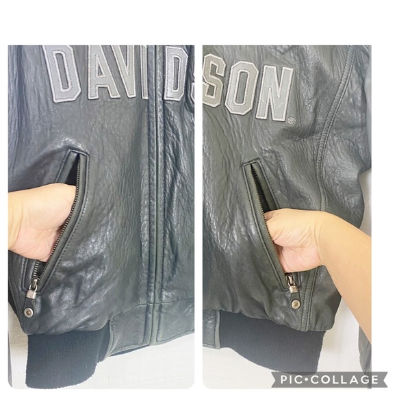 Harley Davidson 100th Anniversary Leather Bomber Jacket Size Medium - Picture 6 of 12